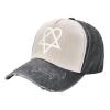 ADTEMP Heartagram Outdoor Adult Washed Baseball Cap, Cowboy Hat, Travel Hat Black and White view 1