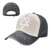 ADTEMP Heartagram Outdoor Adult Washed Baseball Cap, Cowboy Hat, Travel Hat Black and White view 2