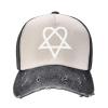 ADTEMP Heartagram Outdoor Adult Washed Baseball Cap, Cowboy Hat, Travel Hat Black and White view 3