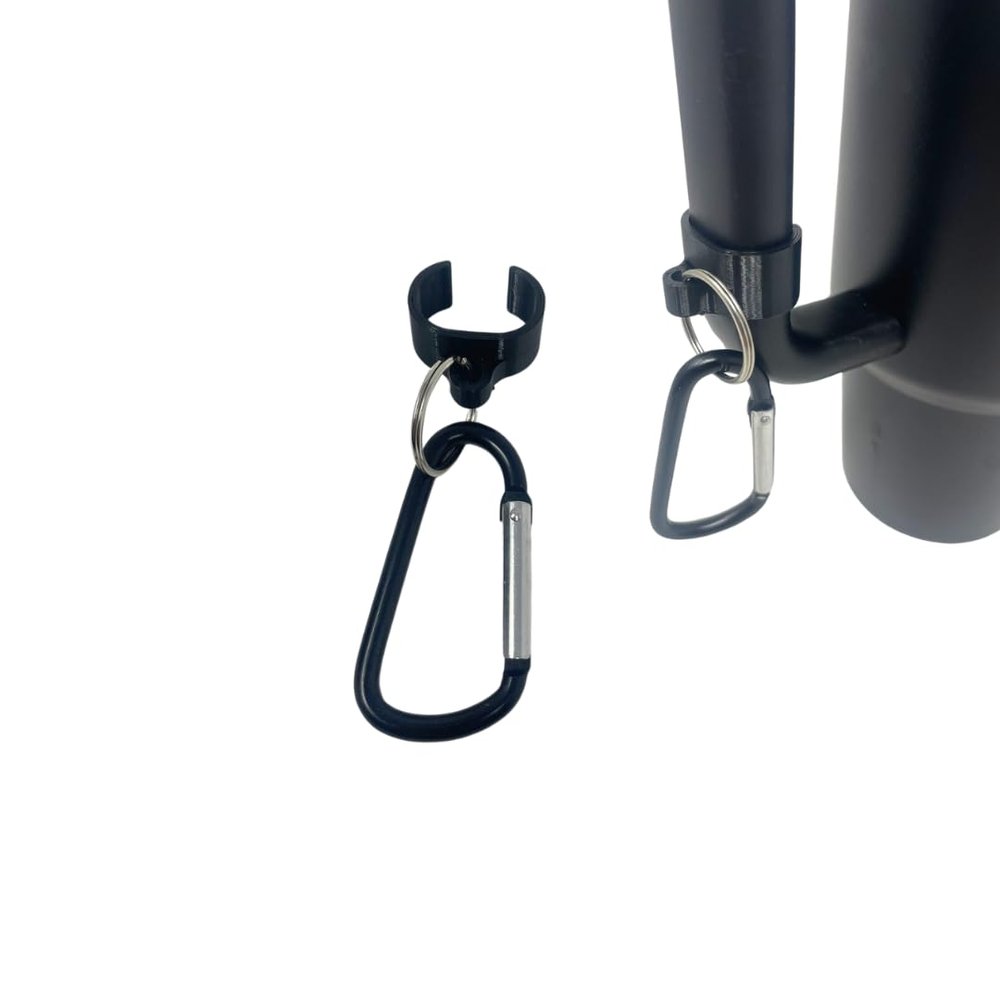 Carabiner Clip Attachment Compatible with Stanley H2.0 40 oz Tumblers | Carabiner & Keychain Attachment for Holding Keys, Wallets, or Other Accessories | Made in USA (Black)