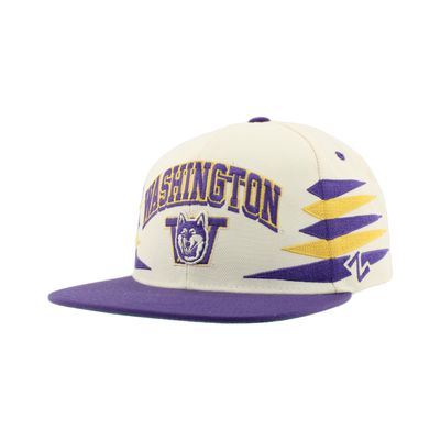 Washington Huskies NCAA Officially Licensed Hat Flat Snapback Z11 Retro Diamond Team Color