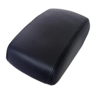 Fits For 2009 2010 2011 2012 2013 2014 Hyundai Genesis Black Stitch Genuine Leather Center Console Armrest Cover (Made In USA)