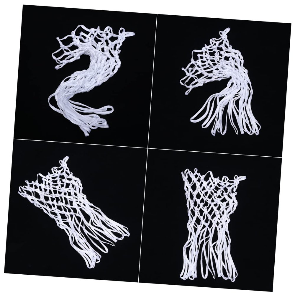 Happyyami Professional Basketball Netting 12 Loop Nylon Mesh Basketball Net Bulk Replacement Basketball Netting for Rim White Sturdy and Weatherproof