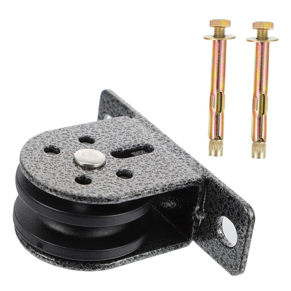 Happyyami 2pcs Fitness Bearing Pulley with Mute Wheel Heavy-Duty Workout Lifting Equipment for Home Gym Wall and Beam Installation Smooth with Expansion Bolts