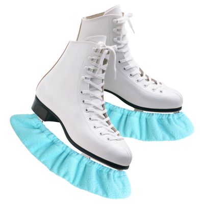 Cuayaes Ice Skate Guards,Soft Ice Skate Blade Covers,Figure Skate Guards Youth Hockey Skate Guards,Elastic Figure Skating Soakers Blades Protector Cover for Girls BoysLight Blue
