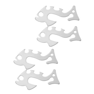 Happyyami 4pcs Stainless Steel Rope Tightener for Outdoor Activities Camping Cord Adjusters for Hiking Backpacking and Tents