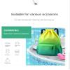 CarXs Waterproof Drawstring Bag, Lightweight String Backpack with Water Bottle Holder and Pockets, Gym Sports Cinch Sackpack (Red blue,Small) view 4