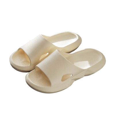ANEIDA Unisex Slippers for Women/Men Non-Slip Ultralight Flat Soft Sandals Soft House Flip Flop for Indoor Home Garden Bathroom Poolside(Size:EU 38-39,Color:Beige)