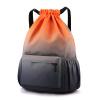 CarXs Waterproof Drawstring Bag, Lightweight String Backpack with Water Bottle Holder and Pockets, Gym Sports Cinch Sackpack (Orange gray,Small)