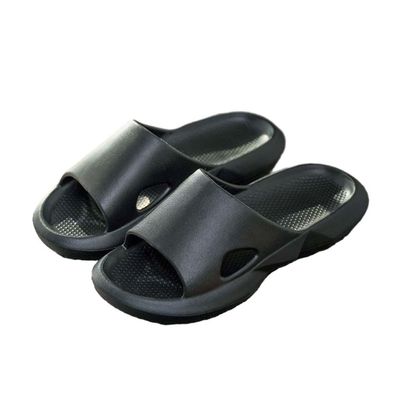 ANEIDA Unisex Slippers for Women/Men Non-Slip Ultralight Flat Soft Sandals Soft House Flip Flop for Indoor Home Garden Bathroom Poolside(Size:EU 44-45,Color:Black)