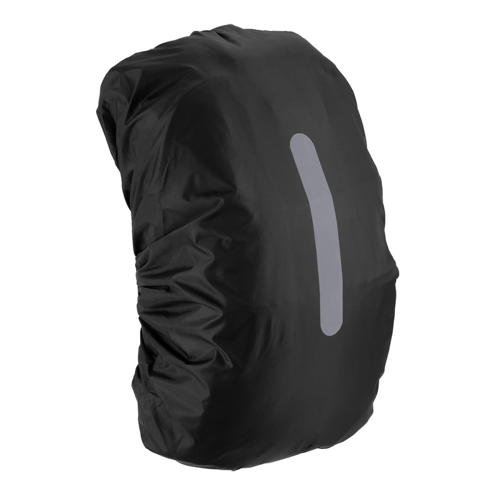 M METERXITY Backpack Rain Cover - Waterproof Lightweight Cover with Vertical Reflective Strap, Apply to Cycling/Hiking/Mountain Climbing (55-65L, L, Black)