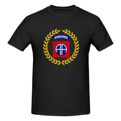 WOLEN 82nd Airborne Division Men's Round Neck Comfortable Short Sleeve T-Shirt Black