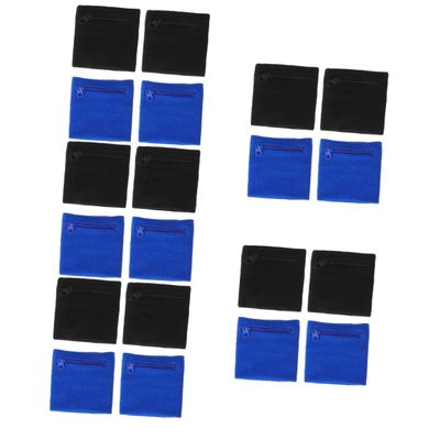BESPORTBLE 20pcs Lightweight Sports Wristband Zipper Sweatband Key Pocket Women Men Fit