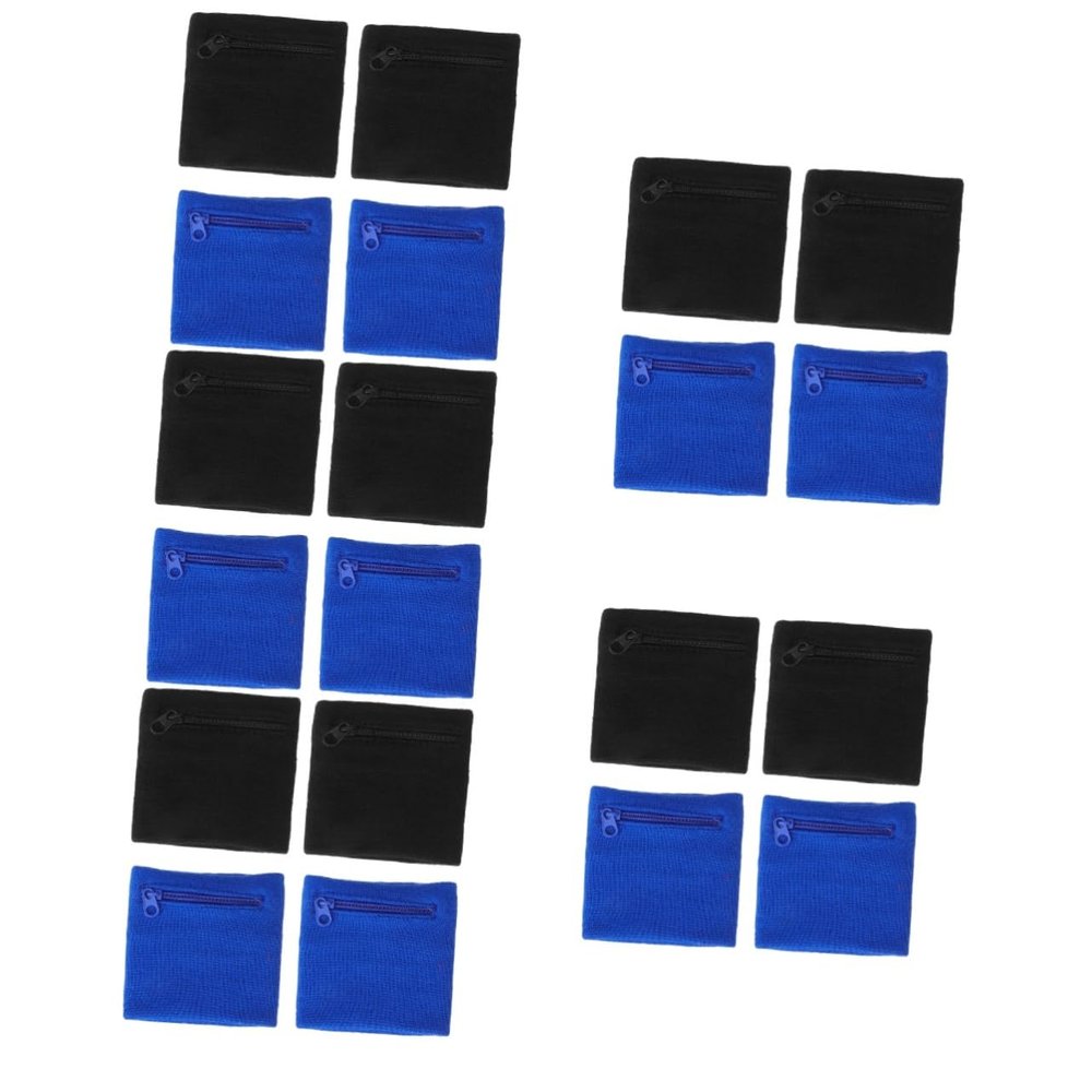 BESPORTBLE 20pcs Lightweight Sports Wristband Zipper Sweatband Key Pocket Women Men Fit