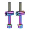 UHDFBDHF 2PCS Titanium M5x40mm Bolt Nut Washer Bicycle SeatPost Fixed Bolt (Ranibow) view 1