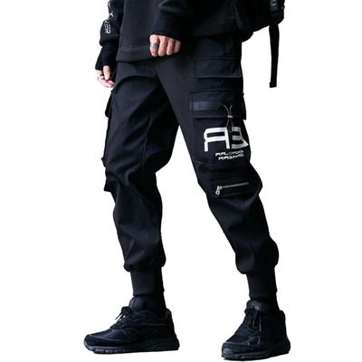 XYXIONGMAO Men's Black Fashion Tactical Streetwear Techwear Joggers Hip Hop Streetwear Sweatpants Cargo Pants for Men(Green,L)