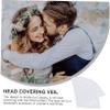 CALLARON 4pcs Floral Lace Bridal Veil Covering Short Scarf for Women Elegant Wedding Accessory for Engagement Parties Special Occasions -catching Floral Pattern view 2