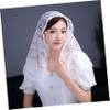 CALLARON 4pcs Floral Lace Bridal Veil Covering Short Scarf for Women Elegant Wedding Accessory for Engagement Parties Special Occasions -catching Floral Pattern view 3