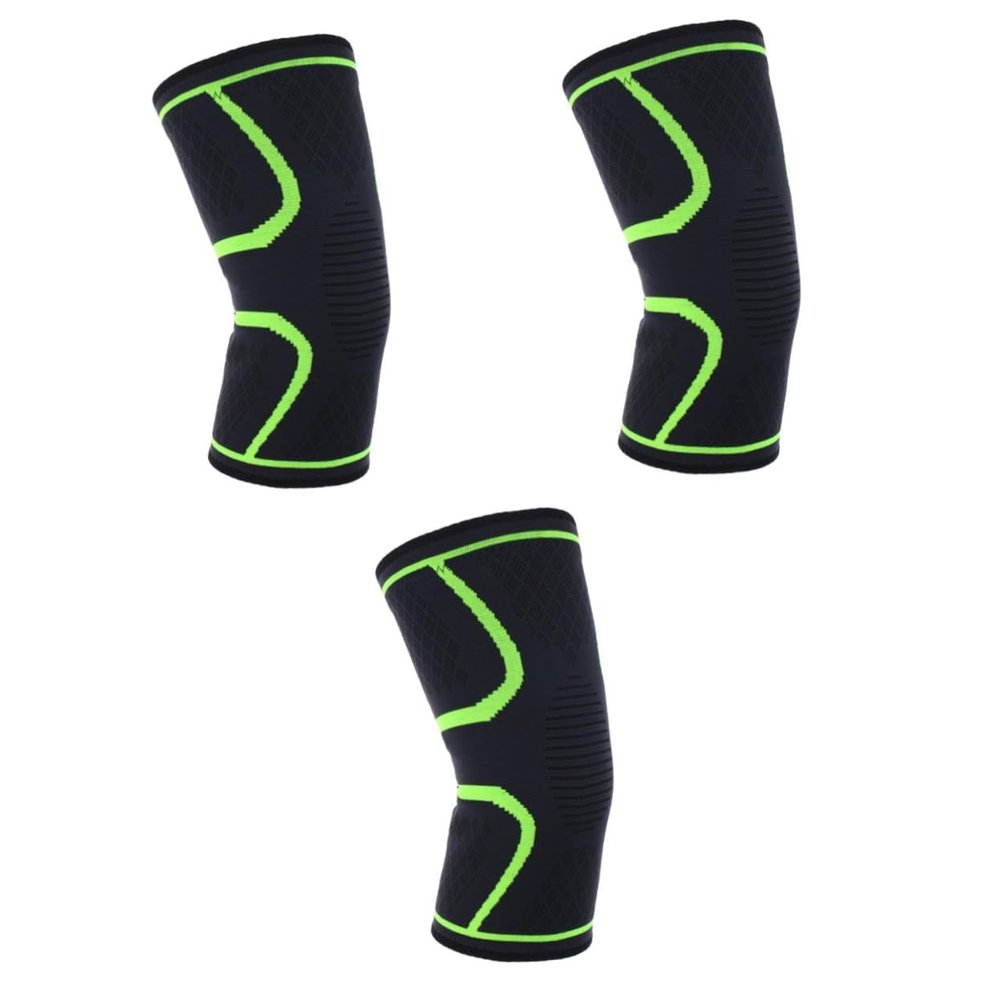 Healeved 3pcs Knee Compression Sleeves for Sports Pad Protector Football Brace Light Unisex