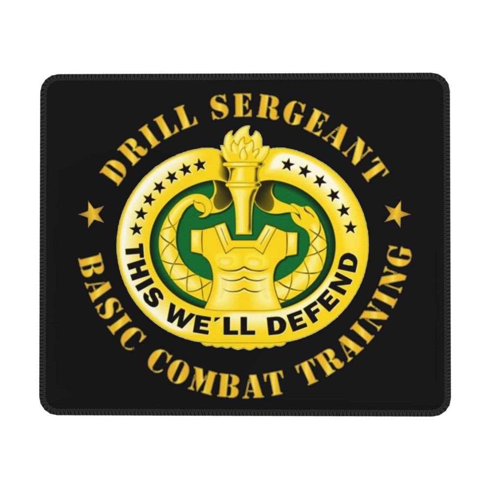 Drill SGT Badge - Basic Combat Training Fashionable Mouse Pad Customized Mouse Pad for Computer Games 10x12in