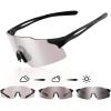WGKVP Photochromic Running Glasses for Women and Man, with UV400 Protection Lightweight Wraparound Sports Glasses for Running & Outdoor Training (Black) view 1