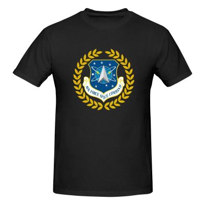 Air Force Space Command Men's Round Neck Comfortable Short Sleeve T-Shirt Black