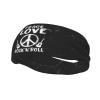 bsapp Peace Love and Rock and Roll Guitar Running Headband for Men Outdoor Sports Workout Sweatband, Black view 1