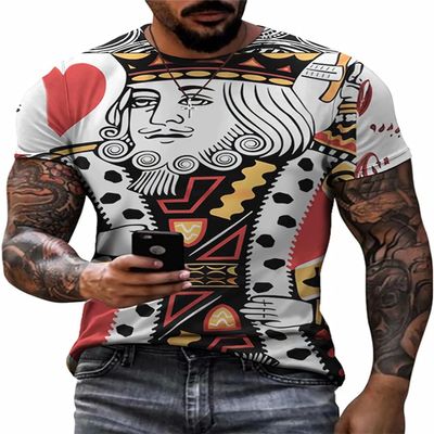 3D Poker Shirts for Men Funny Graphic Workout Tees Shirt Casual Short Sleeve Tshirt Vintage T Shirt Summer Shirts Men (Color 11,Large)