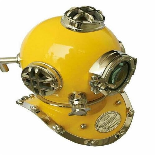 Generic Nautical Yellow 18"" Diving Helmet US Navy Mark V Scuba Divers Helmet Replica Gift for All