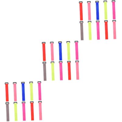 Sosoport 30pcs Fishing Rod Accessories Sticker Binding Belt Ties Straps Buckles Fishing Rod Sleeve Random Color