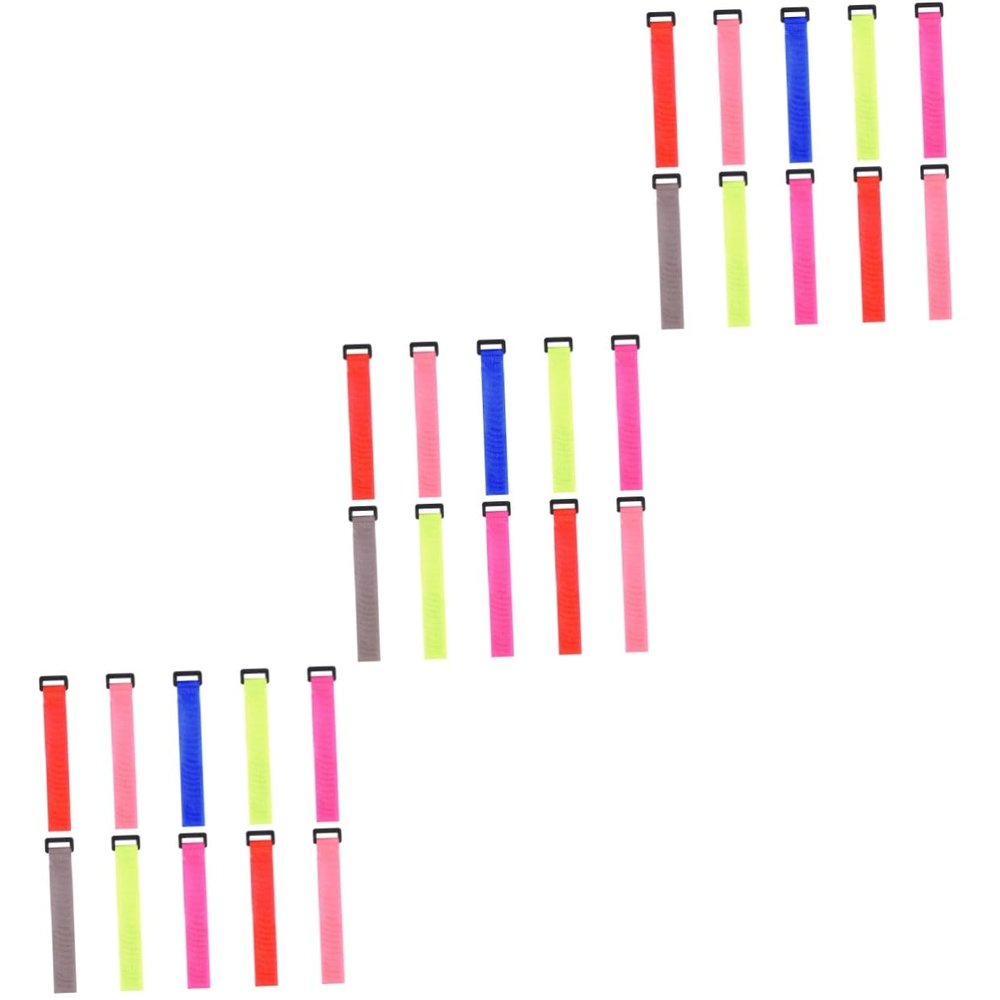 Sosoport 30pcs Fishing Rod Accessories Sticker Binding Belt Ties Straps Buckles Fishing Rod Sleeve Random Color