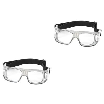 Sosoport 2pcs Sports Goggles Football Basketball Cycling Safety Glasses Tinted Shockproof Windproof Grey