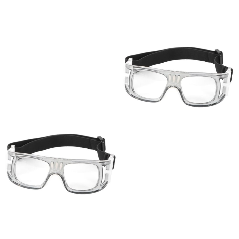 Sosoport 2pcs Sports Goggles Football Basketball Cycling Safety Glasses Tinted Shockproof Windproof Grey