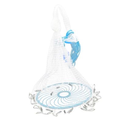 Sosoport Portable Fishing Net Trap with Design for Crab Shrimp and Minnow Durable Steel Wire Easy to Use Random Color Steel Pendants