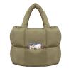 NAARIIAN women large puffer tote handbag puffy dupes light weight handmade cotton padded Shoulder bag(Olive) view 1