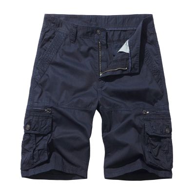 Men's Lightweight Cargo Shorts with Pockets Cotton Shorts Casual Lightweight Outdoor Athletic Fishing Hiking Shorts Navy
