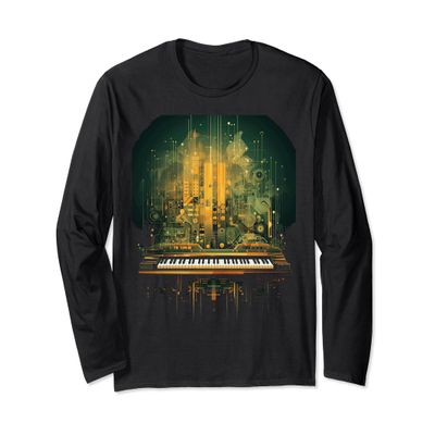 Analogue synthesiser keyboard music modular life Long Sleeve T-Shirt