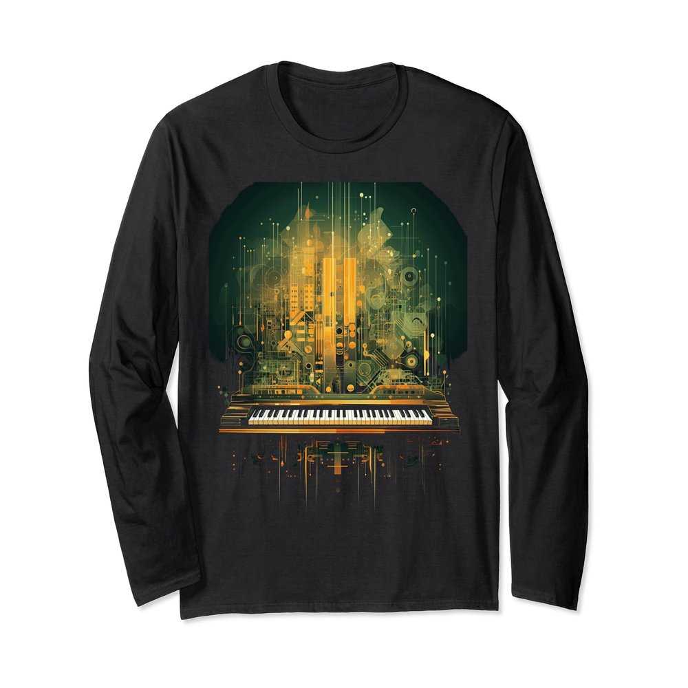 Analogue synthesiser keyboard music modular life Long Sleeve T-Shirt