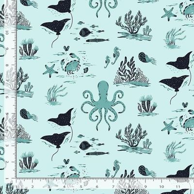 Dear Stella Seafarer Stella DFG2716 Hydro Octopus Toile Fabric