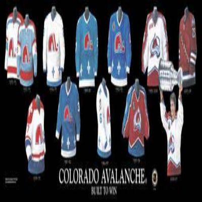 Framed Evolution History Avalanche of Colorado Uniforms Print
