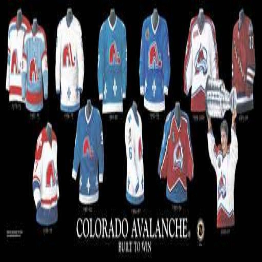Framed Evolution History Avalanche of Colorado Uniforms Print