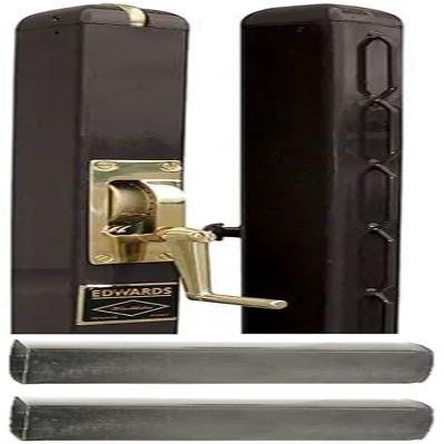 Edwards Black Wilmbledon Sqaure Tennis Post w Internal Wind (3 Inch OD) Bundled w Square Galvanized Ground Sleeves