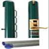 Edwards Green Classic Round Tennis Post w Internal Wind (3 Inch OD) Bundled w Round Galvanized Ground Sleeves view 1
