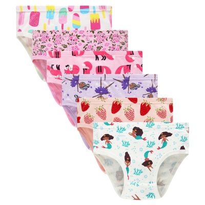 Winging Day Big Girls Assorted Prints Panties Size 12 (6-Pack)