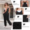 Ekouaer Womens Jumpsuit Sleeveless Casual Summer Overalls Jumpers Spaghetti Strap Baggy Long Pants Rompers with Pockets Black XL view 2
