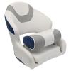 YACHARIES Captain Bucket Seat Boat Seat, Premium Sport Filp Up Boat Seat with Bolster, Waterproof Boat Captain Chair, Quick installation, comfortable and breathable (White gray and blue) view 1
