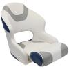 YACHARIES Captain Bucket Seat Boat Seat, Premium Sport Filp Up Boat Seat with Bolster, Waterproof Boat Captain Chair, Quick installation, comfortable and breathable (White gray and blue) view 2