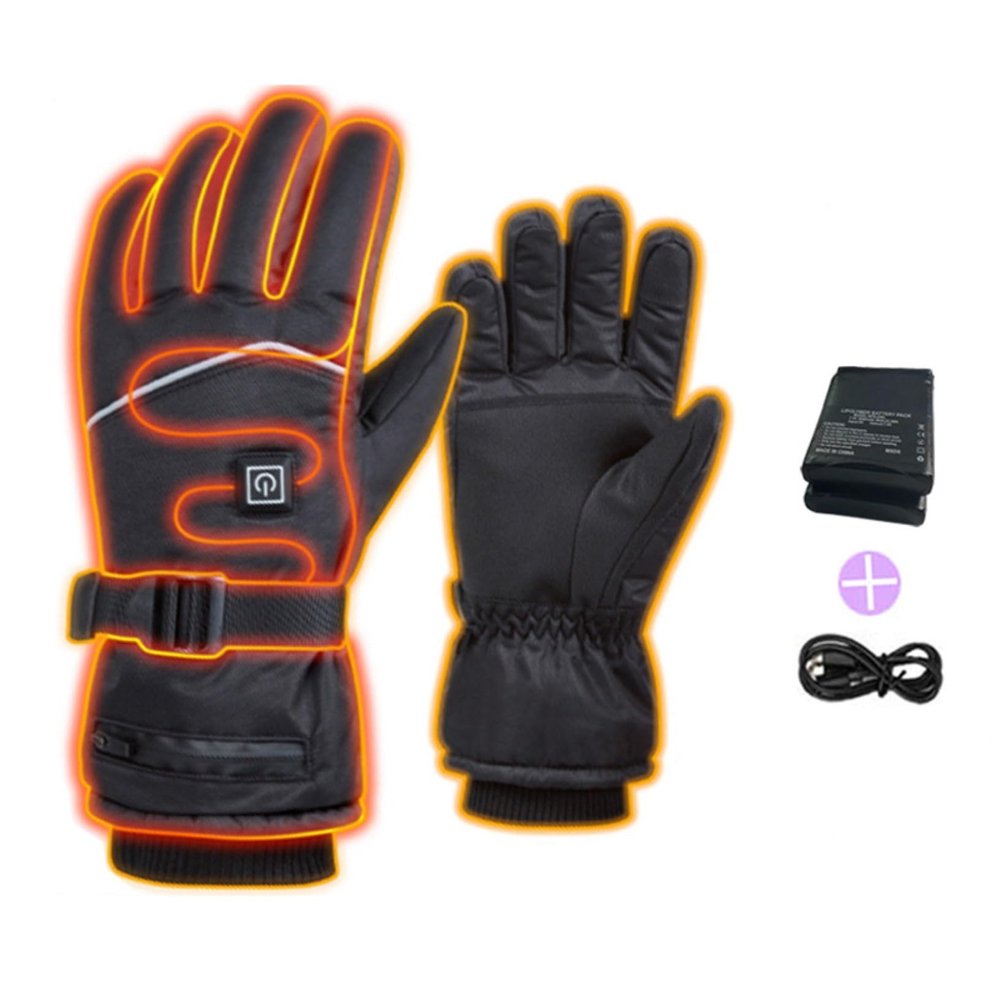 TQQEPOOL Heated Gloves,Touchscreen Heating Gloves 3 Levels Temperature Adjustable Electric Winter Thermal Gloves USB Waterproof Heating Gloves for Hiking Cycling Skiing