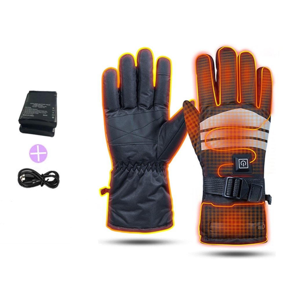 TQQEPOOL Heated Gloves for Men Women,Electric Ski Gloves with 7.4V 3000mAh Rechargeable Batteries,3 Levels,Waterproof Heating Gloves for Motorcycle Hiking