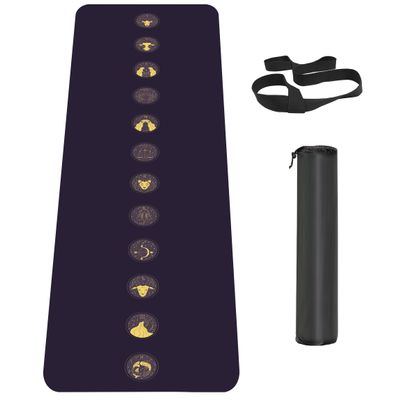 Knsbk Non Slip Yoga Mat TPE Workout Mat for Men Women, Thick Workout Mat with Carrying Strap, Fitness Mats for Exercise, Yoga, Fitness, Pilates, Floor Workouts (72" x 24" x 6mm)